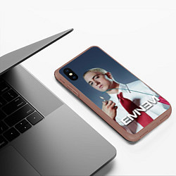 Чехол iPhone XS Max матовый Eminem Fire, цвет: 3D-коричневый — фото 2