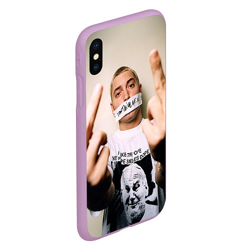 Чехол iPhone XS Max матовый Eminem: I am Rap / 3D-Сиреневый – фото 2