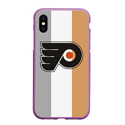 Чехол iPhone XS Max матовый Philadelphia Flyers, цвет: 3D-фиолетовый