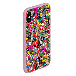 Чехол iPhone XS Max матовый Стикербомбинг, цвет: 3D-розовый — фото 2
