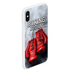 Чехол iPhone XS Max матовый Boxing Russia, цвет: 3D-белый — фото 2