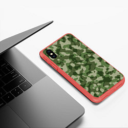 Чехол iPhone XS Max матовый Хаки, цвет: 3D-красный — фото 2
