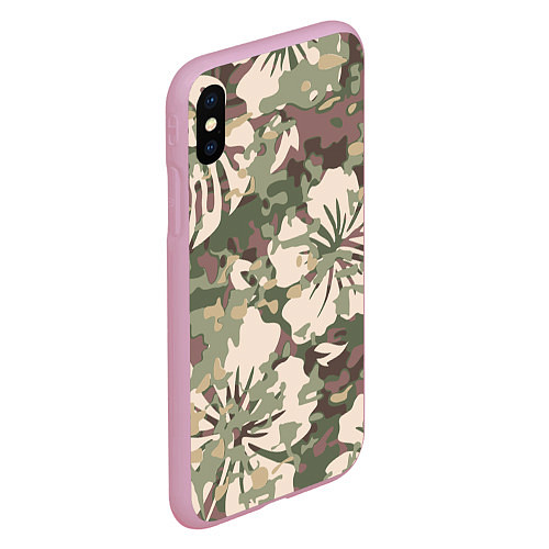 Чехол iPhone XS Max матовый Камуфляж / 3D-Розовый – фото 2