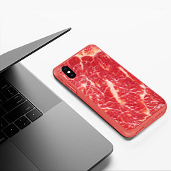 Чехол iPhone XS Max матовый Мясо, цвет: 3D-красный — фото 2