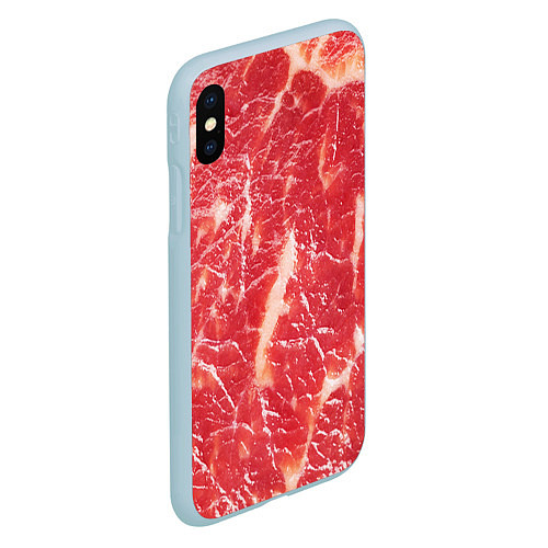 Чехол iPhone XS Max матовый Мясо / 3D-Голубой – фото 2