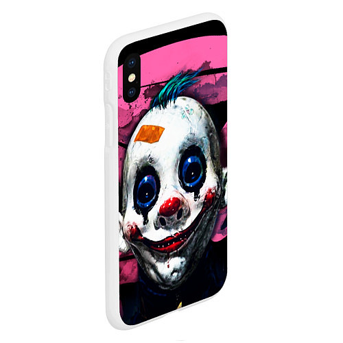 Чехол iPhone XS Max матовый Клоун / 3D-Белый – фото 2