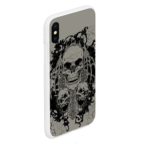 Чехол iPhone XS Max матовый Skulls / 3D-Белый – фото 2