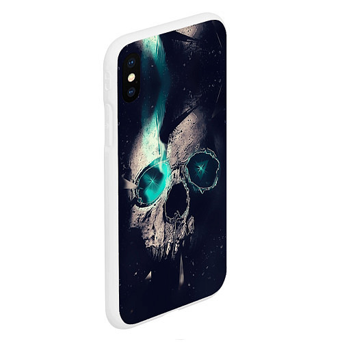 Чехол iPhone XS Max матовый Skull eyes / 3D-Белый – фото 2