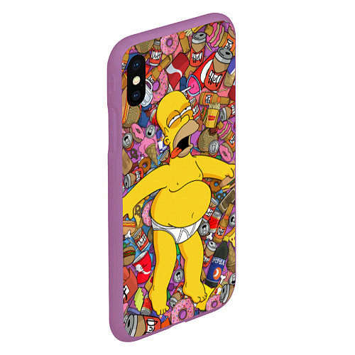 Чехол iPhone XS Max матовый Рай Гомера / 3D-Фиолетовый – фото 2