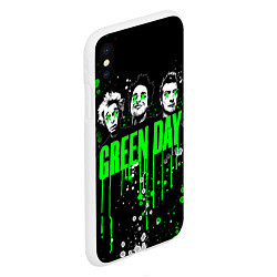 Чехол iPhone XS Max матовый Green Day: Acid Colour, цвет: 3D-белый — фото 2