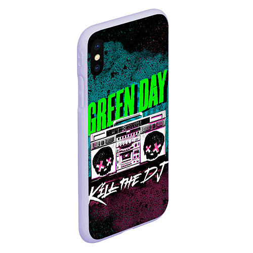 Чехол iPhone XS Max матовый Green Day: Kill the DJ / 3D-Светло-сиреневый – фото 2