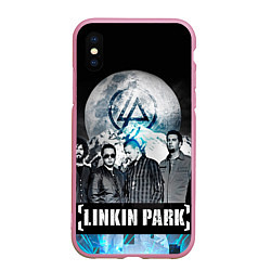 Чехол iPhone XS Max матовый Linkin Park: Moon, цвет: 3D-розовый