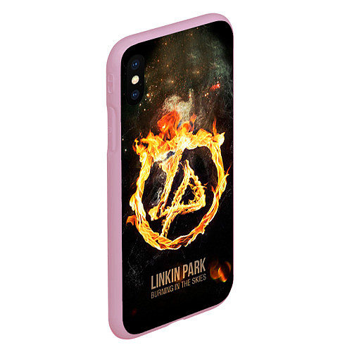 Чехол iPhone XS Max матовый Linkin Park: Burning the skies / 3D-Розовый – фото 2