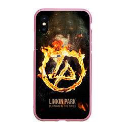 Чехол iPhone XS Max матовый Linkin Park: Burning the skies, цвет: 3D-розовый