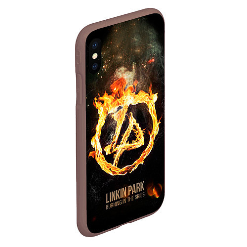 Чехол iPhone XS Max матовый Linkin Park: Burning the skies / 3D-Коричневый – фото 2