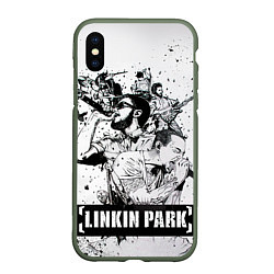 Чехол iPhone XS Max матовый Linkin Park, цвет: 3D-темно-зеленый