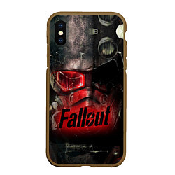 Чехол iPhone XS Max матовый Fallout Red, цвет: 3D-коричневый