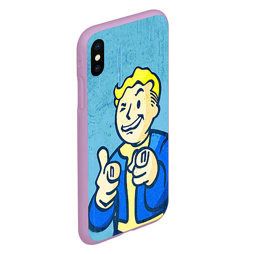 Чехол iPhone XS Max матовый Fallout: It's okey / 3D-Сиреневый – фото 2