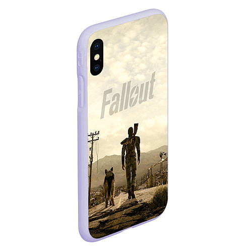Чехол iPhone XS Max матовый Fallout City / 3D-Светло-сиреневый – фото 2