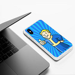 Чехол iPhone XS Max матовый Fallout Blue, цвет: 3D-белый — фото 2