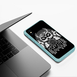 Чехол iPhone XS Max матовый BMTH Owl, цвет: 3D-мятный — фото 2