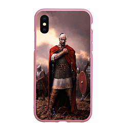 Чехол iPhone XS Max матовый Князь Святослав Игоревич, цвет: 3D-розовый