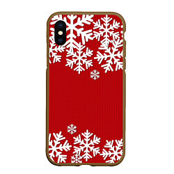 Чехол iPhone XS Max матовый Снежинки