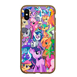 Чехол iPhone XS Max матовый My Little Pony, цвет: 3D-коричневый