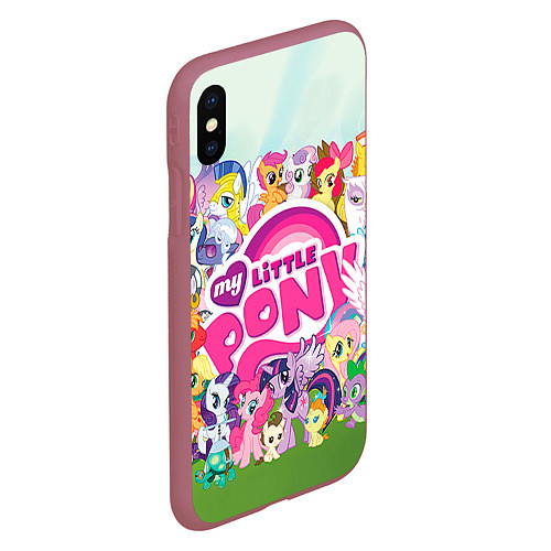 Чехол iPhone XS Max матовый My Little Pony / 3D-Малиновый – фото 2