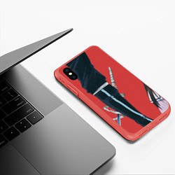 Чехол iPhone XS Max матовый Бездомный бог, цвет: 3D-красный — фото 2