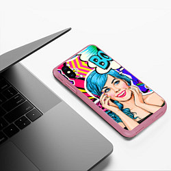 Чехол iPhone XS Max матовый Pop art, цвет: 3D-малиновый — фото 2