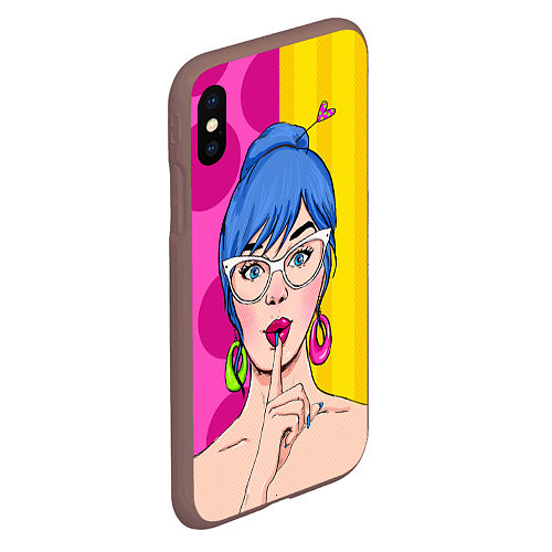 Чехол iPhone XS Max матовый POP ART / 3D-Коричневый – фото 2