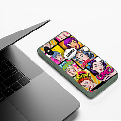 Чехол iPhone XS Max матовый POP ART, цвет: 3D-темно-зеленый — фото 2