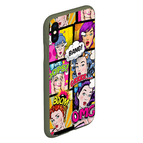 Чехол iPhone XS Max матовый POP ART / 3D-Темно-зеленый – фото 2