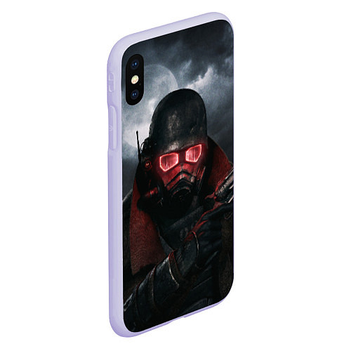 Чехол iPhone XS Max матовый Fallout: New Vegas / 3D-Светло-сиреневый – фото 2