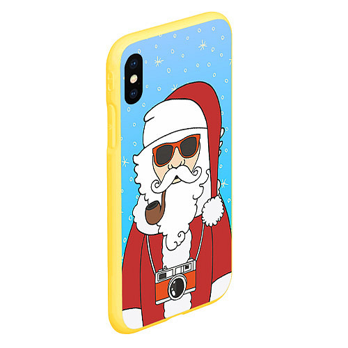Чехол iPhone XS Max матовый Дед мороз / 3D-Желтый – фото 2