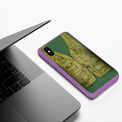 Чехол iPhone XS Max матовый Жилетка рыбака, цвет: 3D-фиолетовый — фото 2