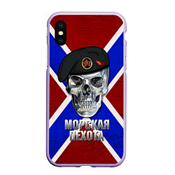 Чехол iPhone XS Max матовый Череп: Морская пехота