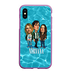 Чехол iPhone XS Max матовый Nirvana: Water, цвет: 3D-фиолетовый