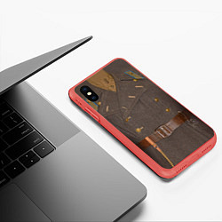 Чехол iPhone XS Max матовый Шинель, цвет: 3D-красный — фото 2