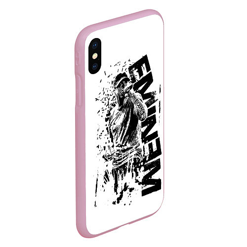 Чехол iPhone XS Max матовый Eminem Rap / 3D-Розовый – фото 2