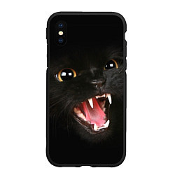 Чехол iPhone XS Max матовый Черный кот