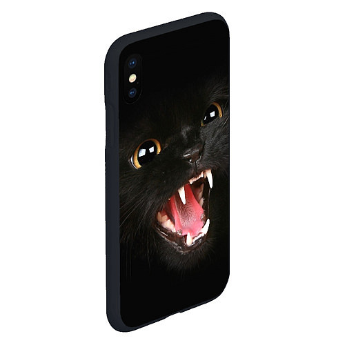 Чехол iPhone XS Max матовый Черный кот / 3D-Черный – фото 2