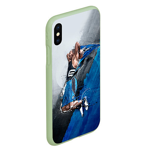 Чехол iPhone XS Max матовый Баскетбол бросок / 3D-Салатовый – фото 2