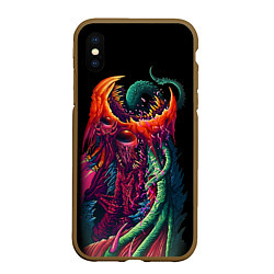 Чехол iPhone XS Max матовый CS:GO Hyper Beast Monster, цвет: 3D-коричневый