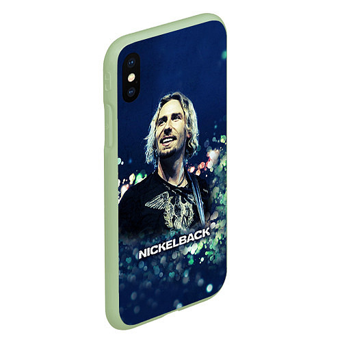 Чехол iPhone XS Max матовый Nickelback: Chad Kroeger / 3D-Салатовый – фото 2