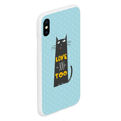 Чехол iPhone XS Max матовый Kitty: Love you too / 3D-Белый – фото 2