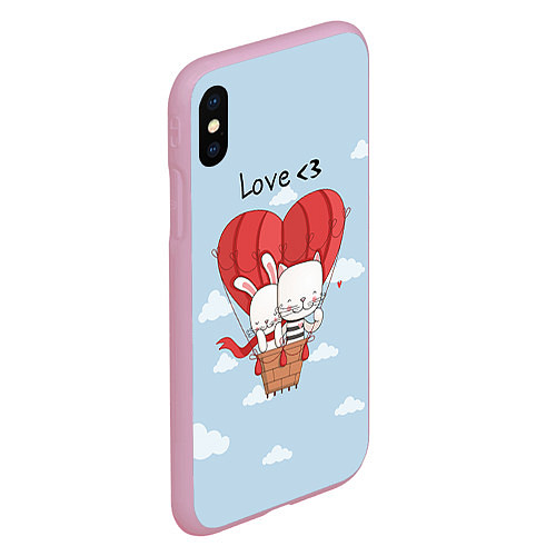 Чехол iPhone XS Max матовый Влюбленные на шаре / 3D-Розовый – фото 2