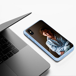 Чехол iPhone XS Max матовый Бенедикт Камбербэтч, цвет: 3D-голубой — фото 2