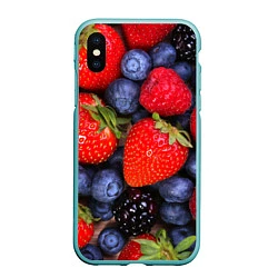 Чехол iPhone XS Max матовый Berries, цвет: 3D-мятный